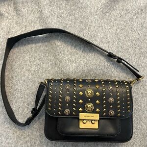 Michael Kors Black and Gold Embellished Crossbody Bag